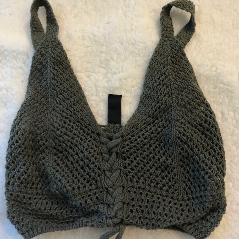 Windsor crochet green top